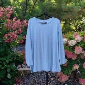 Lands End Light Blue Long Sleeve Top 2X